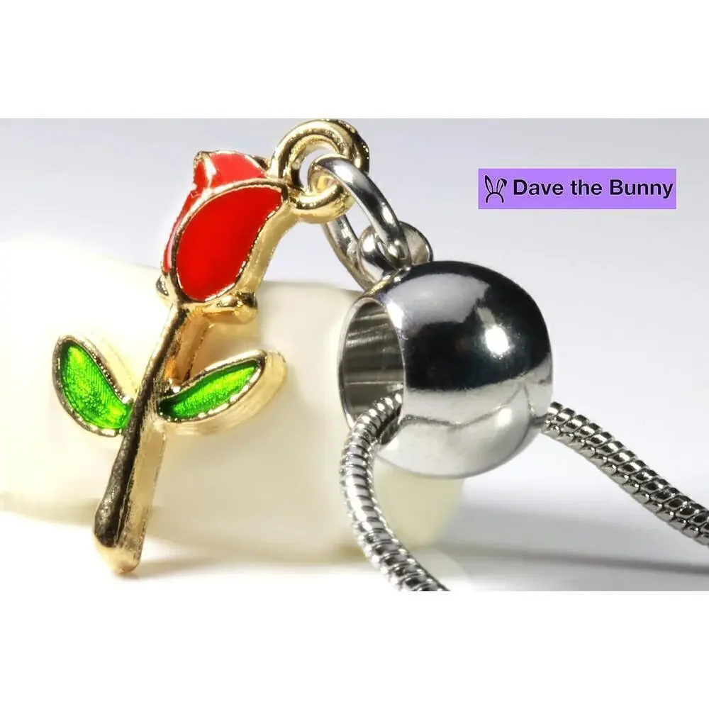 Dave The Bunny Rose Necklace for Women - Red flower Necklace